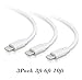iPhone Charger, Rywell 3Pcs 3ft/6ft/10ft Durable Nylon Braided Lightning Cord to USB Charging Cable for iPhone 7 7 Plus 6 6s 6 Plus 5 5s iPad Mini iPod Touch (White)
