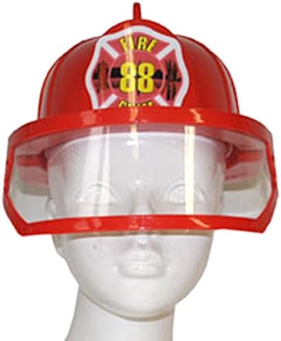 Fancy Ole – Fireman Helmet with Visor Kids Fire Engine Accessories Helmet – Red