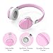 Tribit XFree Move Bluetooth Headphones, Girl's Headphones with Microphone, Rich Bass, 14 Hours Playtime, 2 Drivers of 40mm, 3.5mm Aux Support, Pink