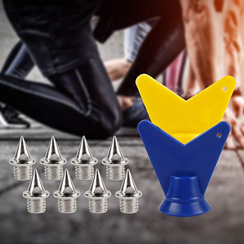 120 Pcs 1/4" Length Pyramid Shoes Spike Replacements Stainless Steel Spikes, with 2Pcs Spike Wrench,Track and Cross Country Spikes Shoe Replacement Spikes for Sports Short Running Shoes Silver Color - Thumbnail 5