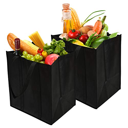 image for Lawei 12 pack Reusable Grocery Bags - Heavy Duty Shopping Bags with Ha