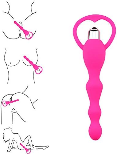 Dwoon Anales Trainer Massage Toy， Vib Anales Beads Silicone Trainer Fun Toys for Beginners and Advanced Users Clītoris Va-Ginal Stimulator Toy Pink