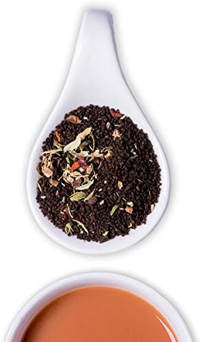 Chilli Chai Black Tea Loose Leaf 3.5oz (50cups) – The Tea Shelf, Spicy Indian Black Tea Blend | Fresh Natural Ingredients: Chai Tea, Red Pepper, Cardamom, Clove, Ginger, Pepper | Builds Immunity