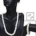 Sterling Silver Cultured Freshwater White Pearl Necklace Earrings Bracelet Set
