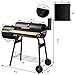 Giantex BBQ Grill with 2 PCS BBQ Grill Mat, Charcoal Barbecue Grill with Non Stick Baking Mats Offset Smoker Barbecue Oven with 2 PCS Bake Nonstick Grilling Mats, Perfect for Patio, Home Use