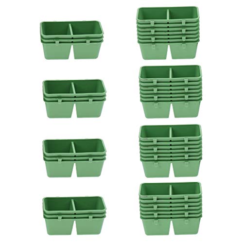 40Pcs Food Water Bowl Bird Cage Feeding Dish Plastic Feeder for Parrot Macaw African Grey Budgie Parakeet Cockatiel Conure Finch Cage Feeder Tool