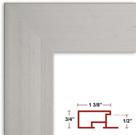27 x 49 Satin Silver Poster Frame - Profile: #99 Custom Size Picture Frame