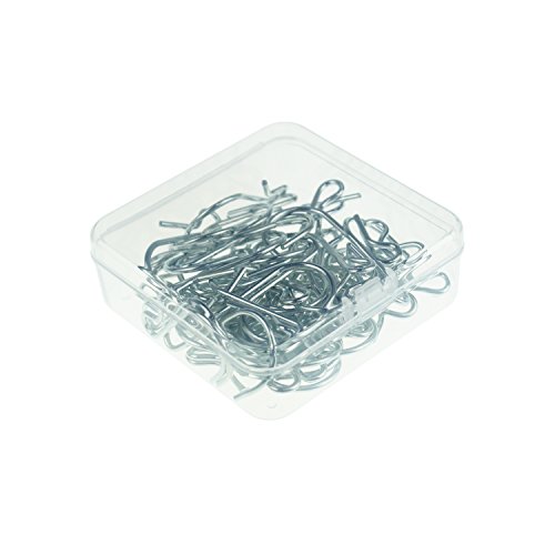 LJY 50 Pieces Clip Type Pot Rack Hanging Gutter Grid Hooks S Shaped Metal Hangers with Plastic Storage Box for Kitchen Bedroom Office Wire Shelving Pegboard