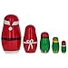 BestPysanky Set of 5 Santa, Mrs. Claus, Elf & Snowman Wooden Nesting Dolls 4.75 Inches