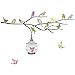 Decowall DW-1202 14 Birds on a Branch Kids Wall Stickers Wall Decals Peel and Stick Removable Wall Stickers for Kids Nursery Bedroom Living Room