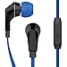Naztech [NoiseHush Technology] NX80 Stereo 3.5mm High Fidelity Sound Earphones. Tangle-free Cable, In-line Noise-isolating Microphone & Control Button to Switch between Music & Calls (Blue/Black).