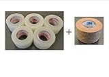 3M Transpore Clear 1-Inch Wide First Aid Tape, 10-Yard Roll (5 Rolls) + FREE BONUS 3M Micropore Paper Tape - Tan, 1