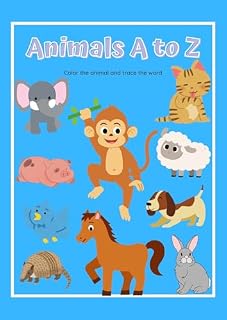 Livro Animals A to Z: Color the animal and trace the word