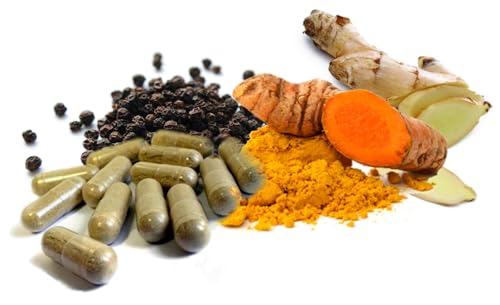 CÚRCUMA, JENGIBRE Y PIMIENTA NEGRA PARA MÁXIMA ABSORCIÓN | FORMULA PREMIUM| SOLO INGREDIENTES NATURALES (180 Cápsulas)