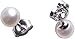 D'AMA Sterling Silver Stud Earrings, Button Freshwater Cultured Pearls AAA Quality (7.0-7.5mm)