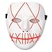 Ansee Scary Mask Halloween Cosplay Led Costume Mask El Wire Light Up Mask for Festival Parties (Red)