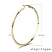 MG Jewelry Fashion Women's Stainless Steel Round Gold Plated Large Size Big Hoop Earring, 57mm(22.4