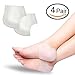Gel Heel Cups Inserts and Compression Heel Sleeves Socks-4 Pairs, Foot Ankle Pain Relief for Plantar Fasciitis Spurs Pads Cracked, Heel Protection Cushion Shock Absorptio