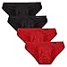 Avidlove Men Underwear Micromodal Bikinis 4 Pack Briefs (L, Black and Red)