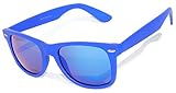 Retro Vintage Wayfarer Sunglasses Colorful Mirror Lens Matte Frame Many Colors
