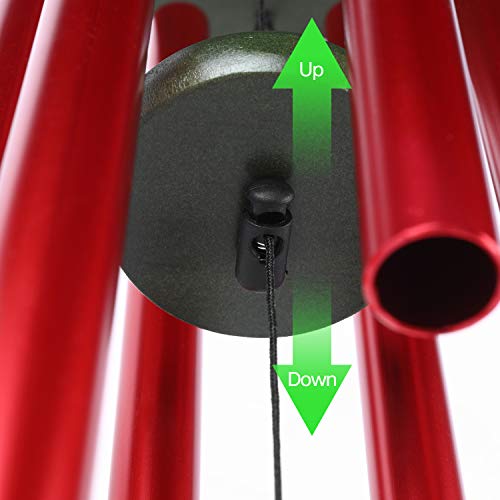 Lemecima Carillon éolien 31,6 Pouces Décor intérieur extérieur avec des Tons mélodiques apaisants Cloche réglable avec 6 Touches avec Mode muet, Rouge et Vert