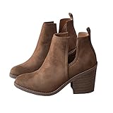 Ankle Boots for Women Booties Heels Black leather Fall Ladies Pointed Toe