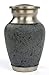 Funeral Urn by Liliane - Cremation Urn for Human Ashes - Hand Made in Brass and Hand Enameled - Fits a Small Amount of Cremated Remains of Adults - Display Burial Urn at Home or in Niche at Columbarium - Marble Model (Slate, Keepsake)