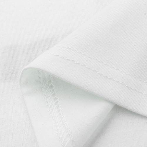 Woman Maternity T-Shirt,Stripe Baby Print Short Sleeve Ruched Side Top, Pregnancy Funny Fashion Style Blouse (White-Footprint, M)