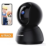 [New Version] APEMAN WiFi Camera 1080P Pet Camera Baby Monitor Compatible with Alexa Home IP Wireless Security Camera Motion Tracking/Detection 2-Way Audio IR Night Vision Pan/Tilt/Zoom