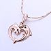 Fashion Charm Women Rose Gold Pendant Zircon Necklace (Dolphin)