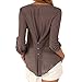 DRESHOW Women's Plus Size V-neck Front Button 3/4 Sleeve Chiffon Loose Blouse