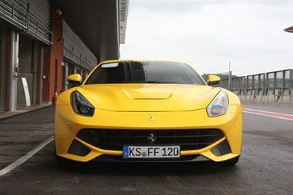 Yellow Ferrari F12berlinetta Startup And Drive Off Lovely Sounds