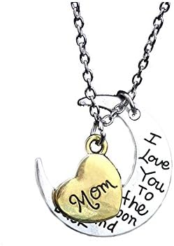 NocaryJewelry Grandma I Love You to The Moon and Back Heart Pendant Necklace, 18"