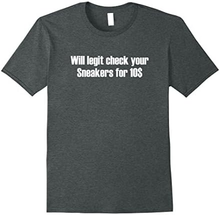 Mens Sneakerhead Legit Check Streetwear Tee Relaxed Fit 3XL Dark Heather