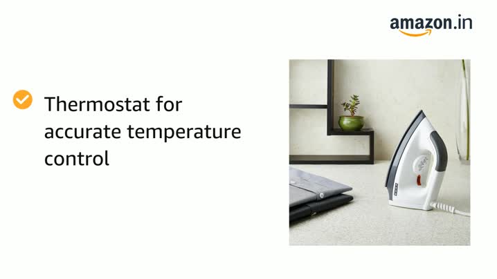 Usha EI 1602 1000-Watt Lightweight Dry Iron (multi-colour) - Image 3