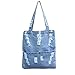 Manka Vesa Women Canvas Bag Denim Tote Shoulder Shopping Bag Handbag Pockets Light blue
