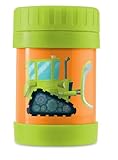 Crocodile Creek Kids' Insulated Food Jar Bulldozer Print - Green & Orange