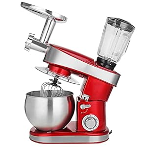 HIZQ Amasadora De Bajo Ruido Para Repostería, Batidora De Pie 1200W Acero Inoxidable Tazón De 6,5 L Mezclador De Alimentos De Cocina De 6 Velocidades Batidor De Crema Para Huevos