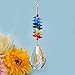 H&D Crystal Chakra Suncatcher Rainbow Makers Crystal Suncatcher Crystal Prisms Hanging Crystals for Window