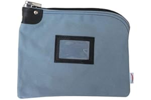 Cardinal bag supplies Locking Bank Bag Canvas Keyed Security (Gray Blue)