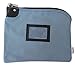 Locking Bank Bag Canvas Keyed Security Gray Blue