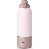 TYESO 40oz Tumbler with Handle Lid | Insulated Stainless Steel Water Bottle | IceFlow Collection (Blush Sandstone)