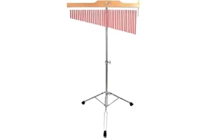 ENNBOM Bar Chimes with Adjustable Stand 25 Note 36 Note Single-row Wind Chime Musical Percussion Instrument (36 Note, Frosted red)