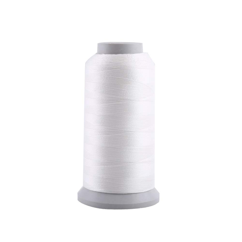 VIFERR Polyester Embroidery Machine Thread 3000 Yards Glow in The Dark Thread White Overlocking Thread for Sewing Embroidery Machines