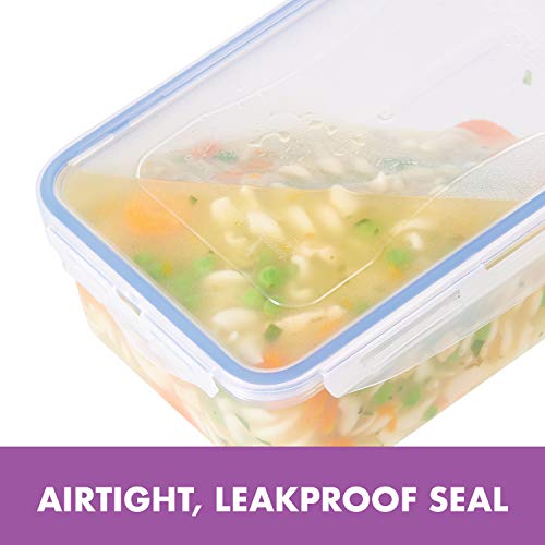 LOCK & LOCK Easy Essentials Storage Food Storage Container Set/Food Storage Bin Set, Clear, 20 Oz (Pack of 6)