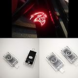 2x Car LED Puddle Projector Ghost Laser logo light For Dodge Charger 2006-2019year,no fading glass slide,plug and play installation (red LED light-glass slide)