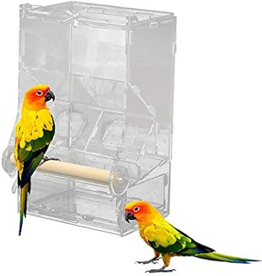Pet No Mess Bird Feeder Auoker Automatic Feeder Tube Birds Cage