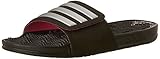 adidas Performance Women's Adissage 2.0 W Stripes Sandal,Black/Silver/Shock Pink,9 M US