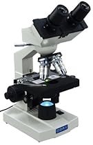 OMAX 40X-2000X Lab LED Binocular Compound Microscope with Double Layer Mechanical Stage and Coaxial Coarse/Fine Focusing Knob