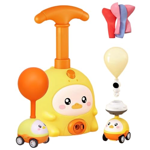 Balloon Powered Launch Car, Inflatable Balloon Car Toy Pump Set Animal Air Powered Toy Balloon Launcher Toys with 2 Cars Air Pressure Vehicle with Pump & Balloons (A)